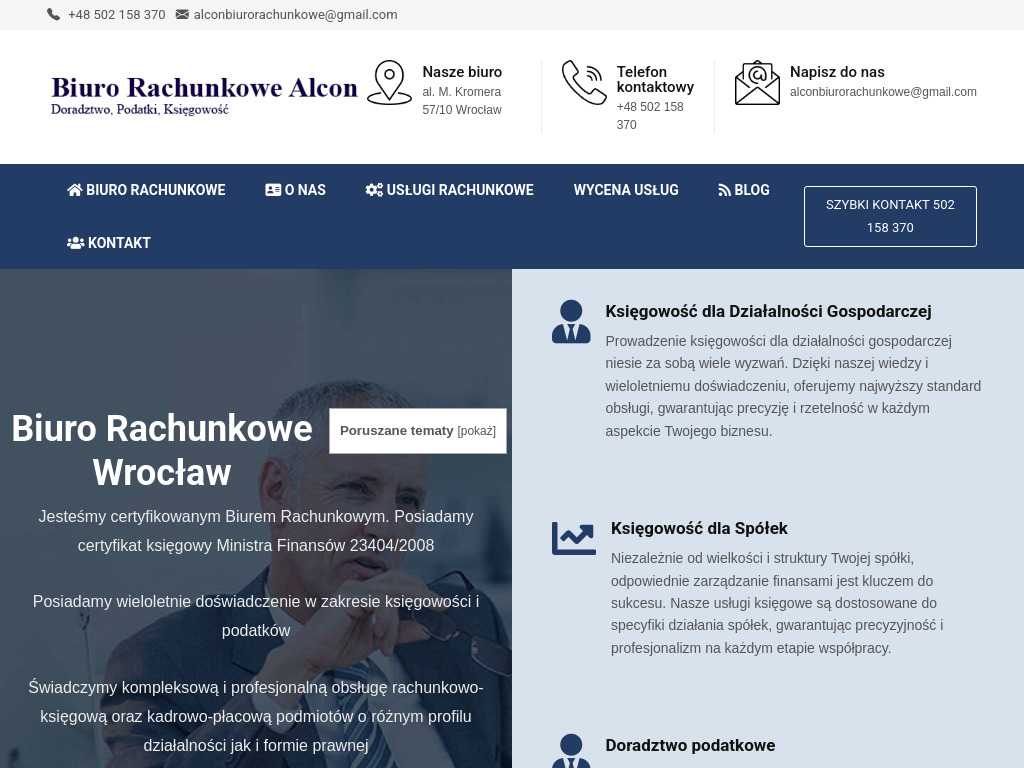 ALCON BIURO RACHUNKOWE ALCON BIURO RACHUNKOWE